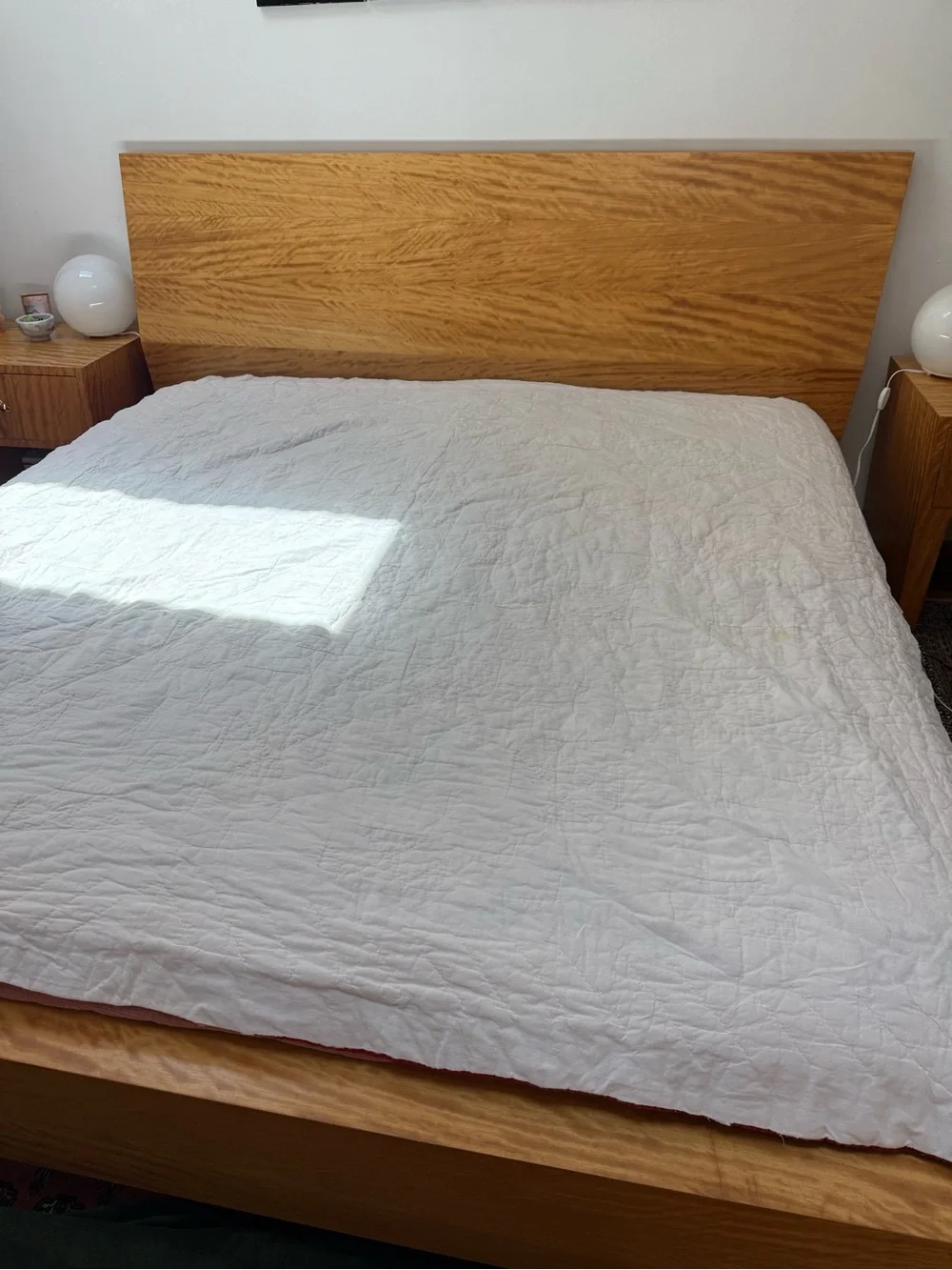 Handmade Red, Green and Cream Patchwork Quilt - Home Bedding